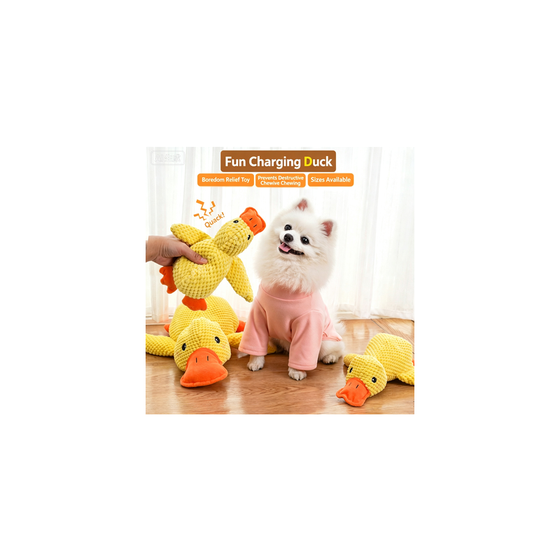 Yellow Duck Squeaky Dog Toy