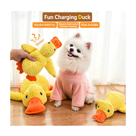 Yellow Duck Squeaky Dog Toy